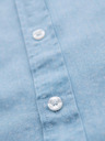 Ombre Clothing Gemustertes Herrenhemd aus feinem Denim mit Tasche - hellblau Ombre Clothing