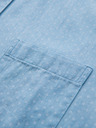 Ombre Clothing Gemustertes Herrenhemd aus feinem Denim mit Tasche - hellblau Ombre Clothing