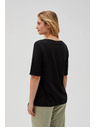 Moodo Damen-Schwarzes T-Shirt Moodo