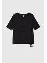 Moodo Damen-Schwarzes T-Shirt Moodo
