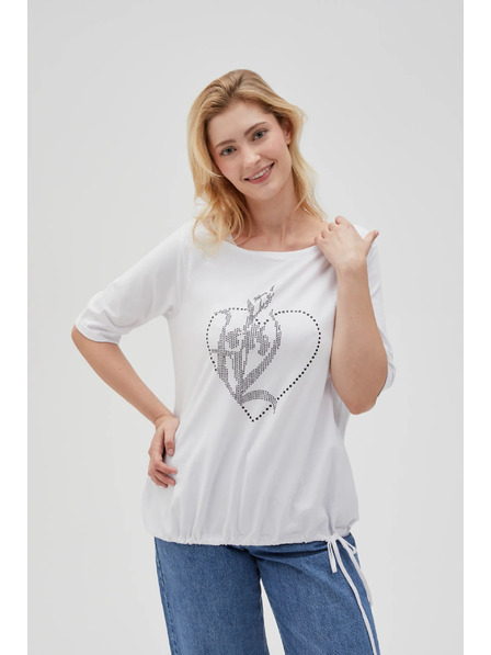 Moodo Damen-Weißes T-Shirt Moodo