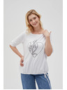 Moodo Damen-Weißes T-Shirt Moodo