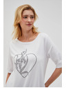 Moodo Damen-Weißes T-Shirt Moodo