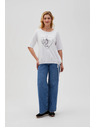 Moodo Damen-Weißes T-Shirt Moodo