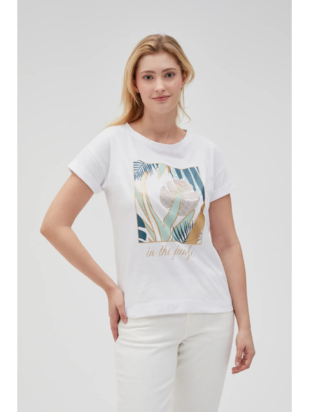 Moodo Damen T-Shirt Weiß Moodo