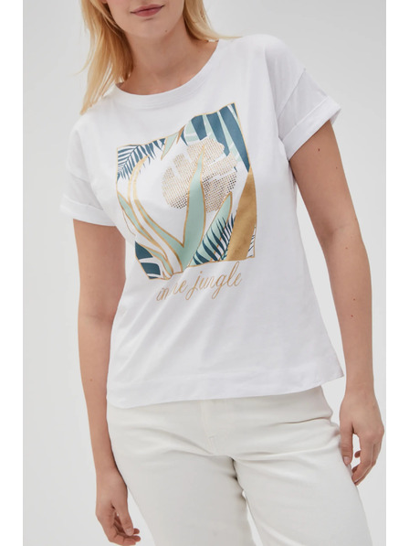 Moodo Damen T-Shirt Weiß Moodo