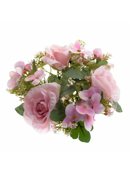Casa de Engel Künstlicher Kranz - Rosen und Hortensien, hellrosa, 24/120