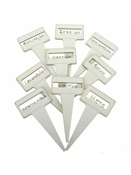 Casa de Engel Holz-Pflanzenmarkierer - Kräuter (SK), Set 9-teilig, 0/25