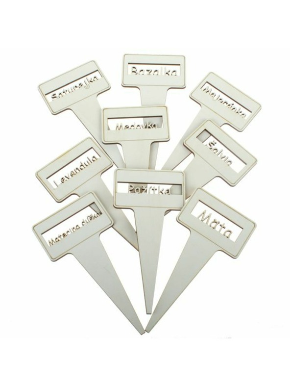 Casa de Engel Holz-Pflanzenmarkierer - Kräuter (SK), Set 9-teilig, 0/25