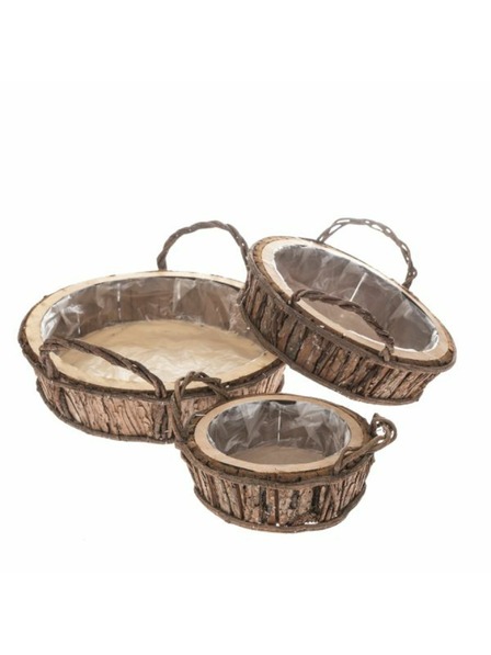 Casa de Engel Pflanzgefäß aus Holz mit PVC - 3er Set, 0/6