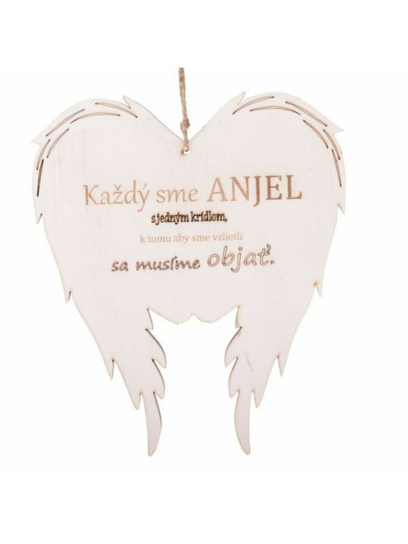 Casa de Engel Holz-Hängeflügel mit Aufschrift (SK), 0/50