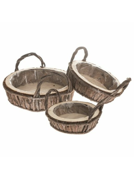 Casa de Engel Pflanzgefäß aus Holz mit PVC - 3er Set, 0/6