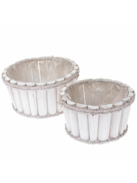 Casa de Engel Holzblumentopfüberzug mit PVC - 2er Set, 0/16