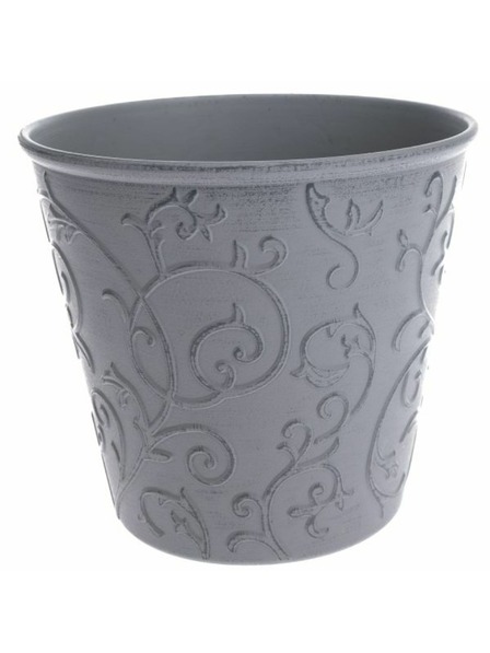 Casa de Engel Blumentopfüberzug - Öko-Kunststoff, grau Floral, 0/48