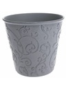 Casa de Engel Blumentopfüberzug - Öko-Kunststoff, grau Floral, 0/48