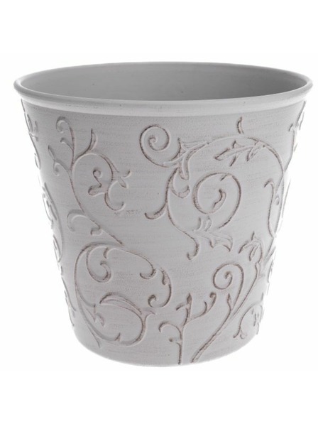 Casa de Engel Blumentopfummantelung - Öko-Kunststoff, weiß-floral, 0/48