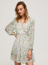 Pepe Jeans Cremefarbenes Damen-Blumenkleid mit Volant von Pepe Jeans Dina