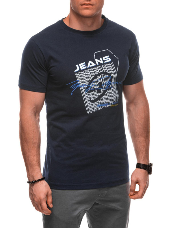 Edoti Herren T-Shirt mit Aufdruck 1982S - dunkelblau OTHER