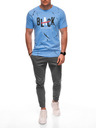 Edoti Herren T-Shirt mit Aufdruck S2028 - hellblau OTHER