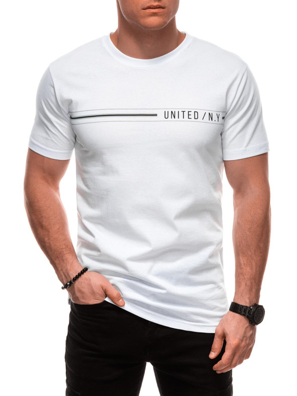 Edoti Herren T-Shirt mit Aufdruck S2025 - weiß OTHER