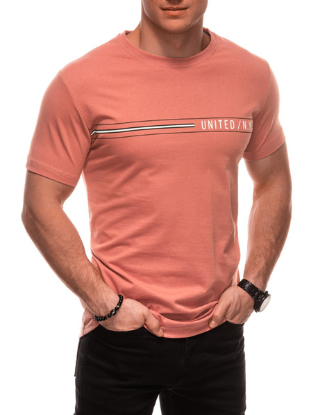 Edoti Herren T-Shirt mit Aufdruck S2025 - orange OTHER