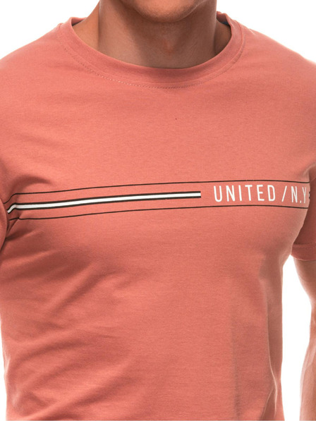Edoti Herren T-Shirt mit Aufdruck S2025 - orange OTHER