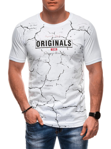 Edoti Herren T-Shirt mit Aufdruck S2033 - weiß OTHER