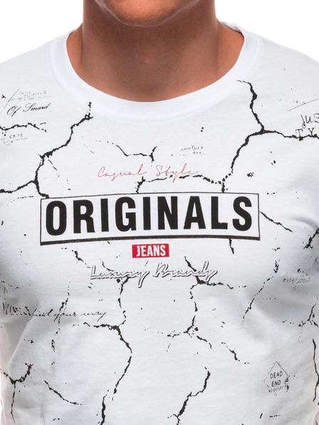 Edoti Herren T-Shirt mit Aufdruck S2033 - weiß OTHER