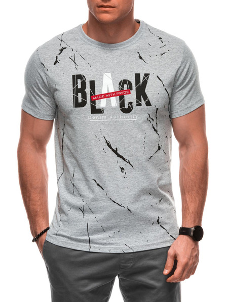 Edoti Herren T-Shirt mit Aufdruck S2028 - grau OTHER