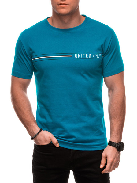 Edoti Herren T-Shirt mit Aufdruck S2025 - türkis OTHER
