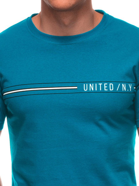 Edoti Herren T-Shirt mit Aufdruck S2025 - türkis OTHER