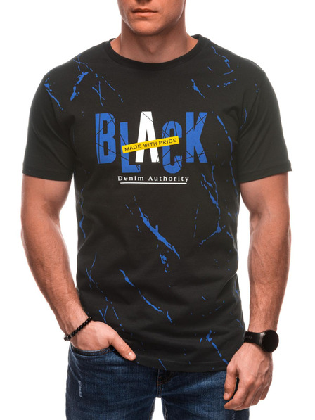 Edoti Herren T-Shirt mit Aufdruck S2028 - schwarz OTHER