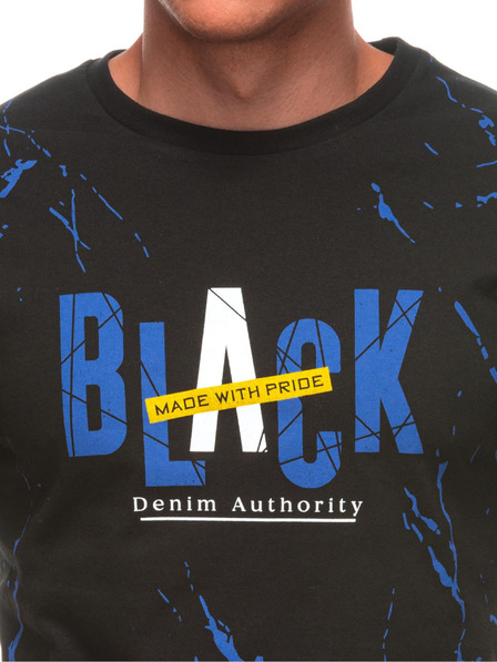 Edoti Herren T-Shirt mit Aufdruck S2028 - schwarz OTHER