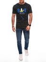Edoti Herren T-Shirt mit Aufdruck S2028 - schwarz OTHER