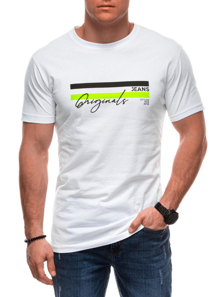 Edoti Herren T-Shirt mit Aufdruck S2027 - weiß OTHER