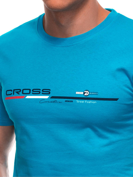 Edoti Herren T-Shirt mit Aufdruck S1712 - hellblau EDOTI