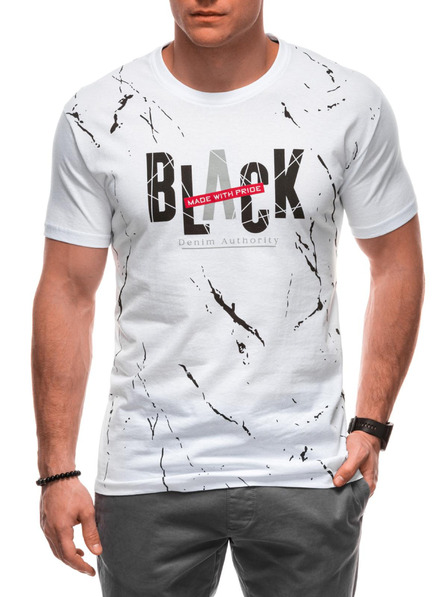 Edoti Herren T-Shirt mit Aufdruck S2028 - weiß OTHER