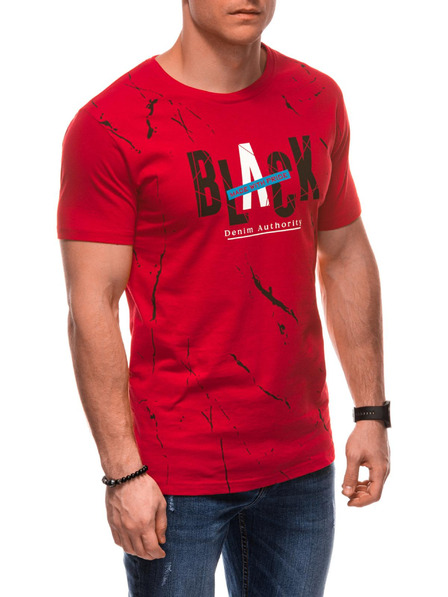 Edoti Herren T-Shirt mit Aufdruck S2028 - rot OTHER