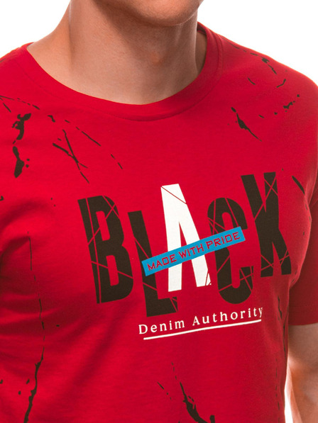 Edoti Herren T-Shirt mit Aufdruck S2028 - rot OTHER