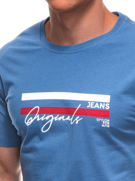 Edoti Herren T-Shirt mit Aufdruck S2027 - dunkelblau OTHER