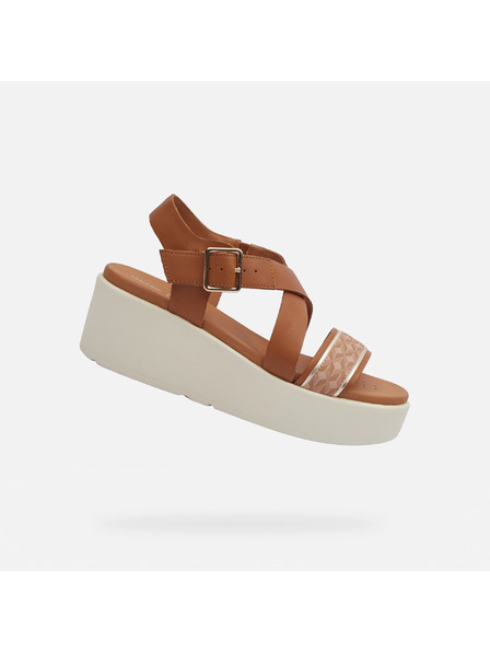 Geox Hellbraune Damen-Sandalen Geox Xand 2.2S