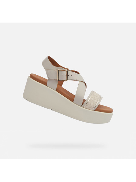 Geox Cremefarbene Damen-Sandalen Geox Xand 2.2S