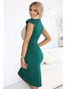 numoco 318-7 Elegantes Midi-Kleid mit schönem Ausschnitt - Grün