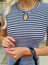 Edoti Set aus gestreiftem Top und Rock ZLR025 - Dunkelblau und Weiß OTHER
