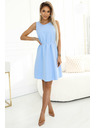 numoco 296-12 VICTORIA Trapezförmiges ärmelloses Kleid mit Gürtel - Klassik mit modernem Touch - hellblau