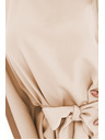 numoco 287-38 SOFIA Schmetterlingskleid mit Taillenbindung - dunkel beige