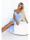 numoco 564-9 CALLIE Midi-Kleid mit freien Schultern und tiefem Ausschnitt - hellblau
