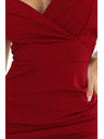 numoco 564-8 CALLIE Midi-Kleid mit Schulterausschnitt - weinrot