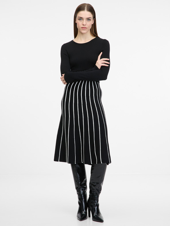 Orsay Schwarzes knielanges Damenkleid ORSAY