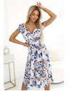 numoco Damenkleid mit Ausschnitt und kurzen Ärmeln